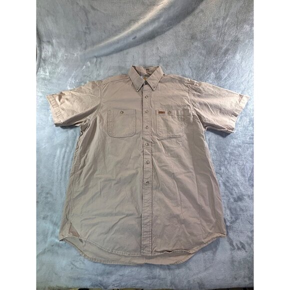 Cathartt shirt men's Large tan button down shirt with pocket - Picture 1 of 13